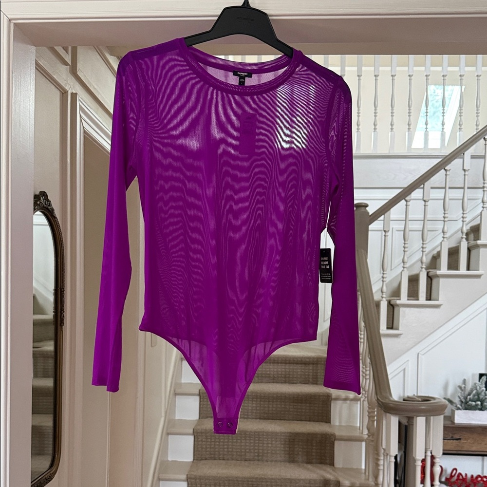 NWT Express Sheer Long Sleeve BodySuit